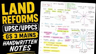 LAND REFORM GS 3 MAINS #uppsc UPSC UPPCS #answerwritingmains 