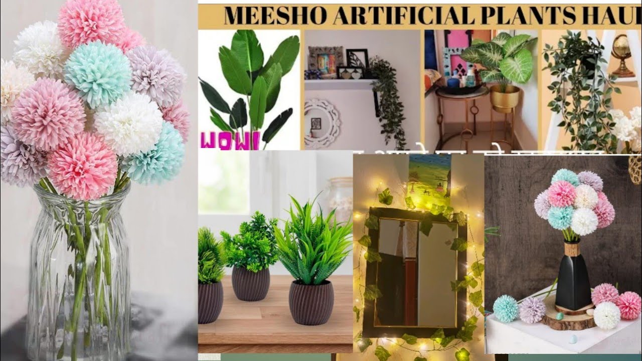 Meesho Artificial Plant for Home Decor Huge Meesho home decor haul homedecor haul meesho