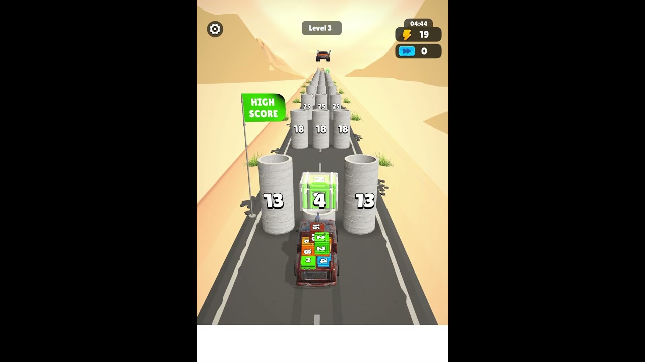 Car Rush 2048 gameplay (Level 3 and 4)