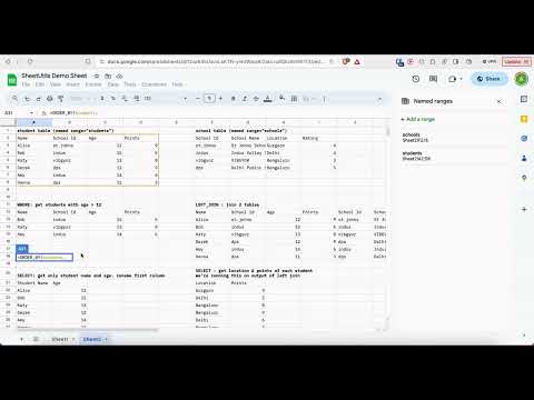 SQL in google sheets - google-sheet-utils demo