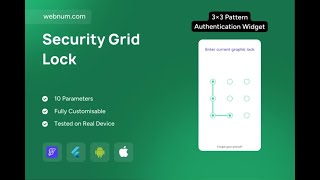 FlutterFlow Pattern Lock Widget 🔓 Security Grid Lock 🛡️ #flutterflow #gridlock #lock