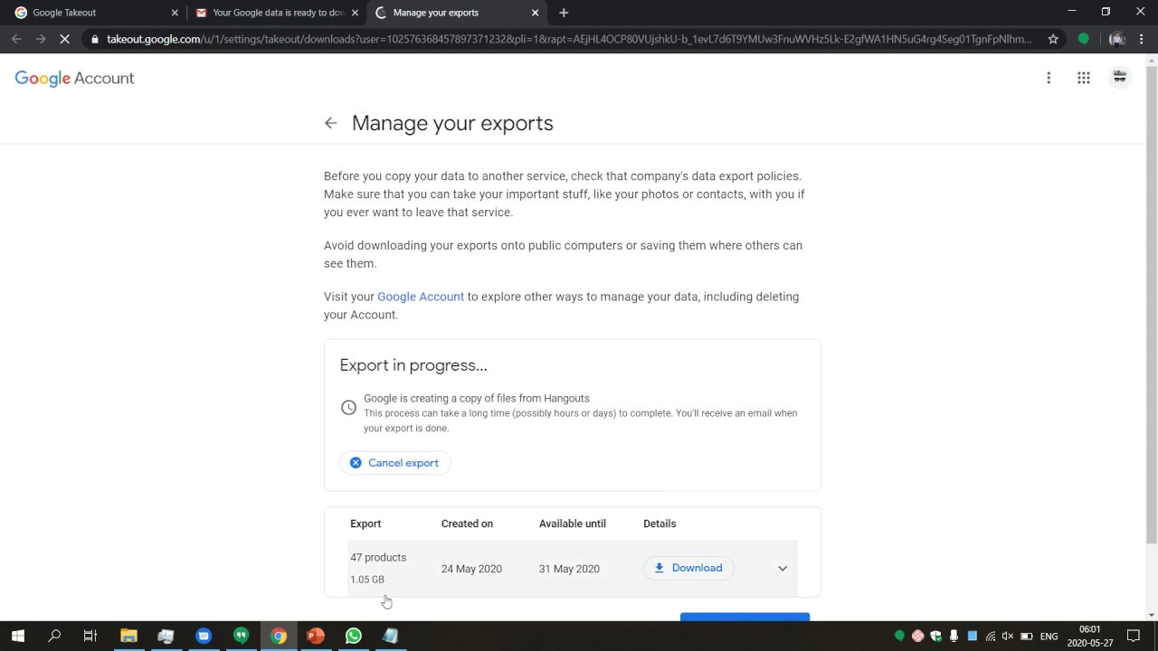 How to download and view google hangouts messages in... - youtube