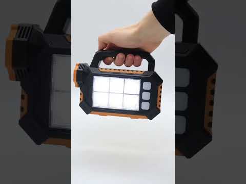 Ліхтар ручний на сонячній батареї з бічною панеллю LED лампа 3 режими освітлення HS-8029, видео 1