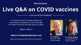 COVID-19 Vaccines: Watch Virtual Q&A with Drs. Pate and Ahlquist