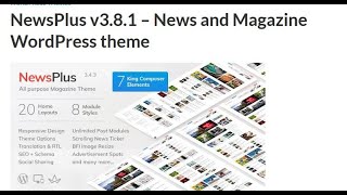 NewsPlus v3.8.1 – News and Magazine WordPress theme