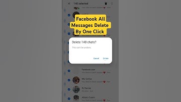Facebook All Messages Delete By One Click | Facebook Messenger Se All Message Kaise Delete Kare