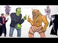 How to draw all Halloween characters | 4K video