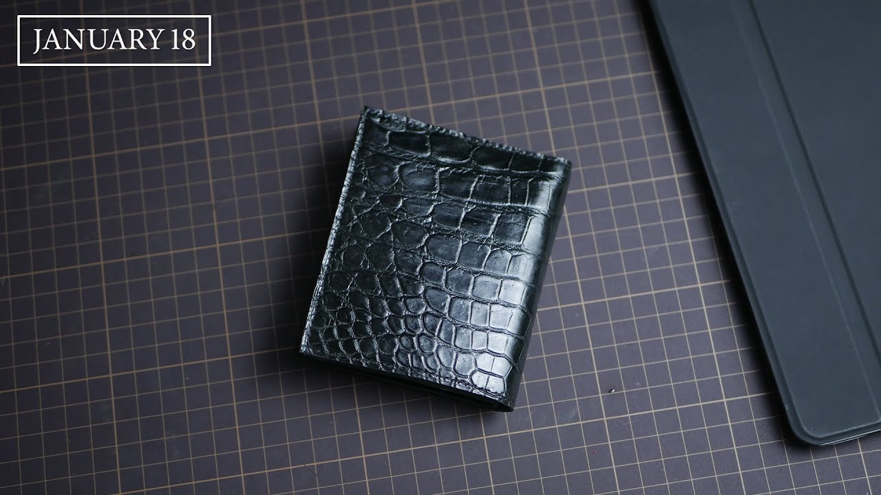 Leather Handmade EP31] Making a Crocodile Bi-fold Wallet - Hand