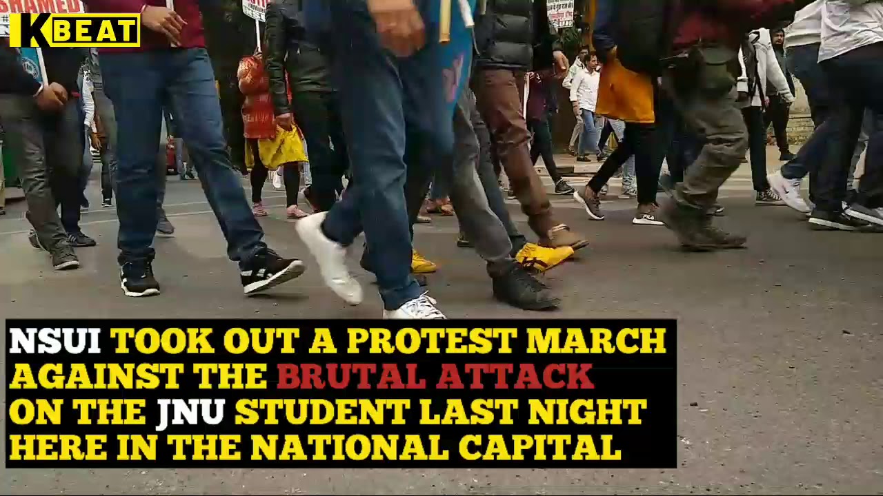 NSUI Takes Out Protest March Against JNU Attack