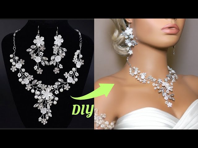 Hanging Necklaces Drop Earrings Silver Droplet Jewelry Set With Dazzling  Zircon For Banquet Gown Dresses Skirts | Fruugo NO