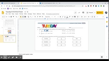 Tuesday, Module 6, Lesson 1 Exit Ticket
