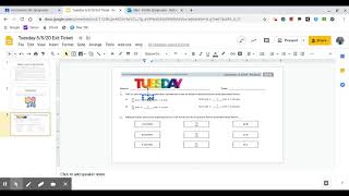 Tuesday, Module 6, Lesson 1 Exit Ticket