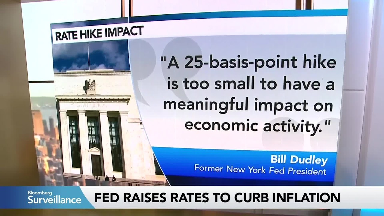 Bill Dudley Calls Fed’s 25-Basis-Point Hike ‘Too Small’