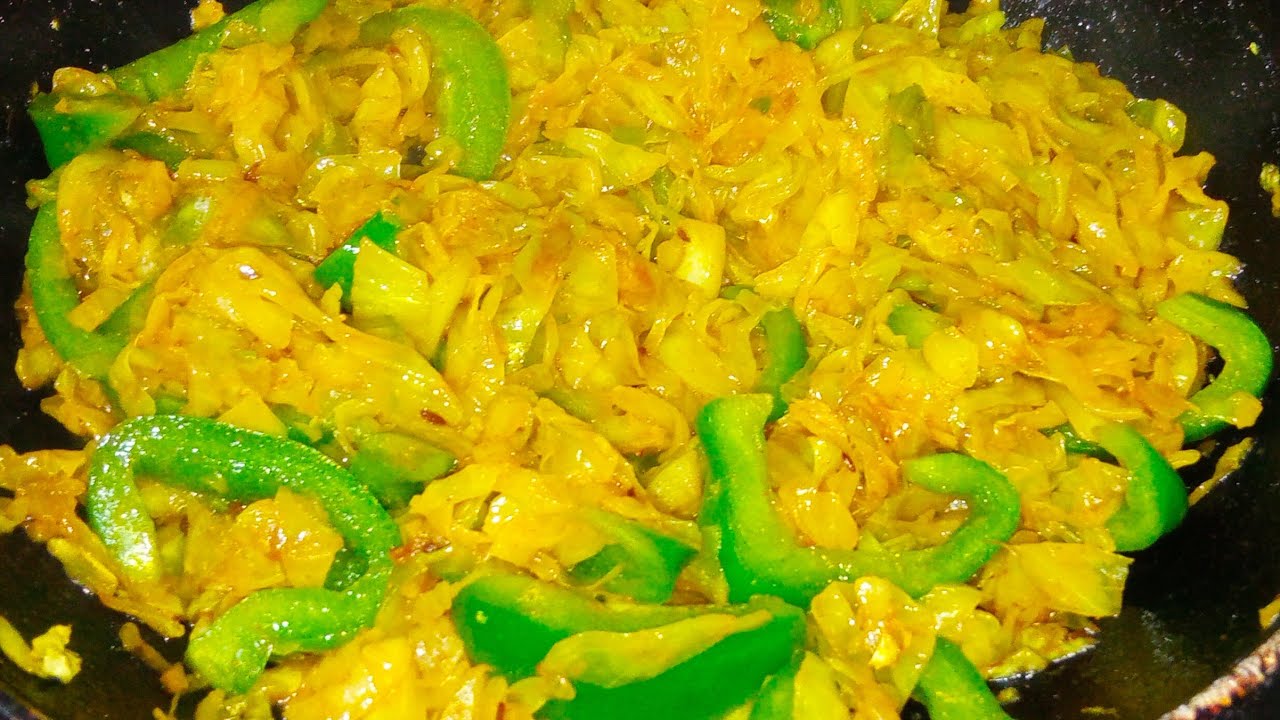 Cabbage and capsicum recipe - YouTube