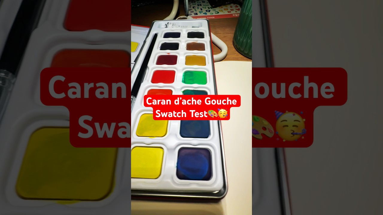 🎨Caran d’ache Gouache Swatch Test☺️​⁠@CARANDACHEcom 