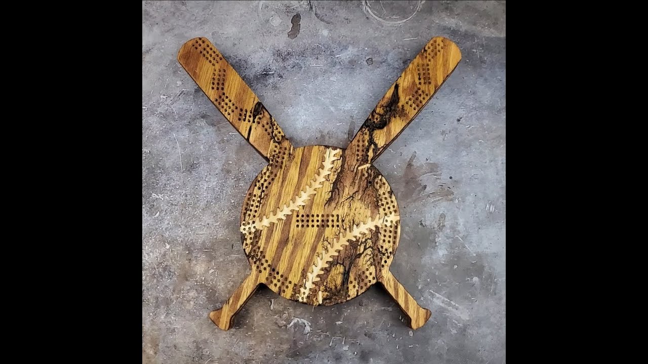 Deluxe Baseball Bats And Ball Cribbage Board