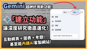 Gemini 爆改研究功能！「建立功能」讓 Deep Research 能直接做網頁、圖表、測驗！甚至是能自創客製化應用程式，從此擺脫低效複製貼上，研究產出直接升級成作品等級！｜泛科學院