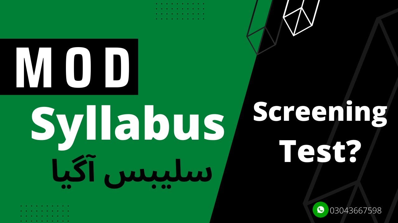 MOD Past Papers MOD Previous Papers Jobs 2022 Syllabus Screening Test Ministry of Defence Jobs