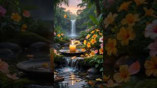 Tropical Waterfall Zen Ambience 🌿🕯️ | Relaxing Nature Sounds for Sleep, Meditation #shorts