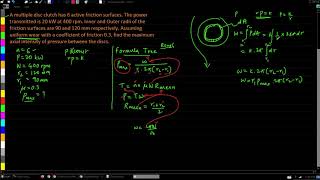 Multiplate Clutch OU Previous Paper Problem | Kinematics of Machines
