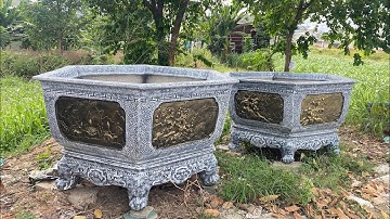 Chậu Lục Giác xi măng 2 thớt KT 1.5m giá rẻ nhất ở Bình Dương, Hồ Chí Minh 0944353629 #chaulucgiac