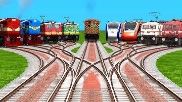 9 Multiple Trains Crossing At Diamond Railroad Crossing Risky Railroad Tracks | train simulator game