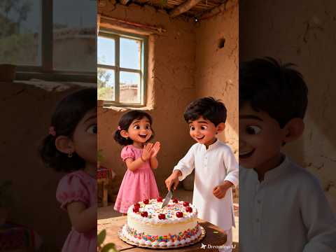 Cute girl steals the cake her brother's birthday 😭 #ai #cute #sister #cake