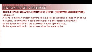 Dynamics Of Rigid Bodies: Rectilinear Motion (Problem 2)