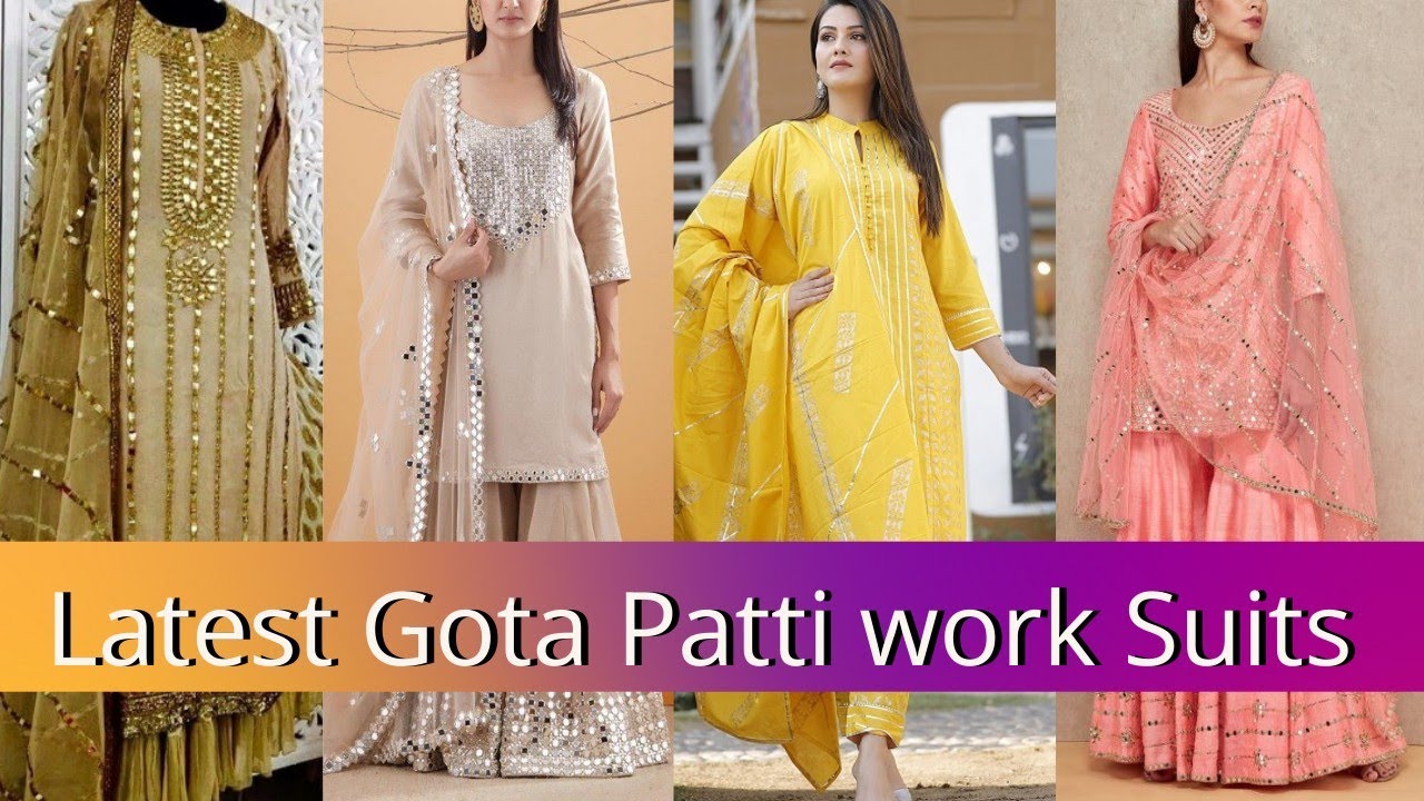 Latest dress designing ideas with gota patti| Gota work suit images | Designer Suits| BISMA BOUTIQUE