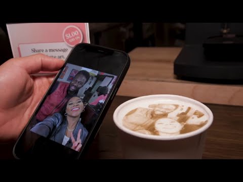 The NYC coffee shop that turns selfies into latte art New York Live TV