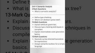 CS3501 compiler design important questions 2025👍