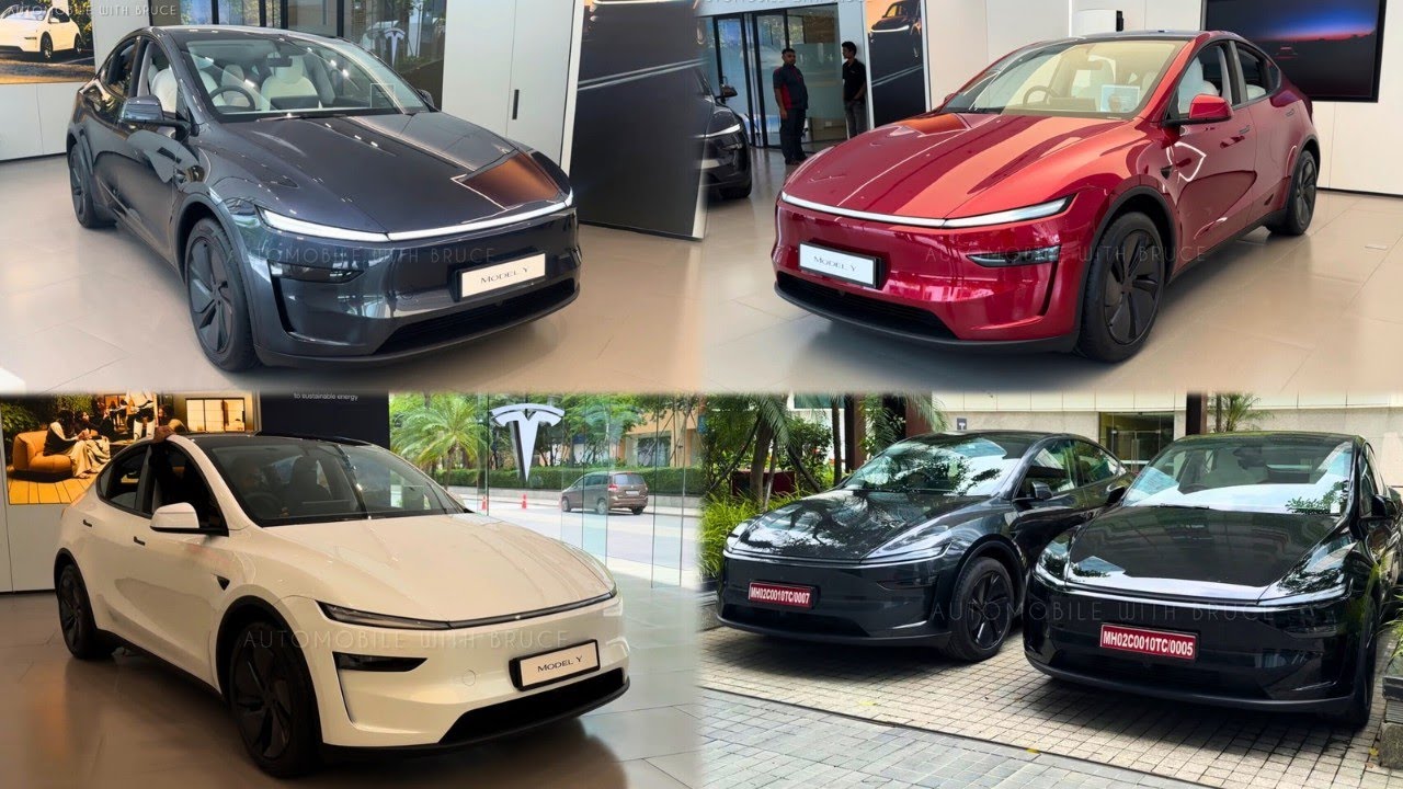 Tesla Model Y Colours in India ⚡ Exterior Walkaround - YouTube