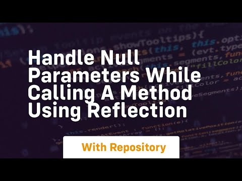 handle null parameters while calling a method using reflection