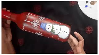 Christmas special Snowman bottle art 🎨 #christams #bottleart #snowman screenshot 4