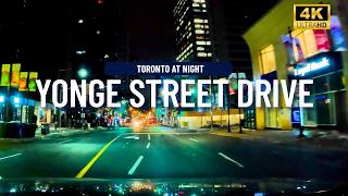 Yonge Street Toronto Drive 4K at Night | Peaceful POV Drive