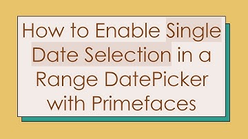 How to Enable Single Date Selection in a Range DatePicker with Primefaces