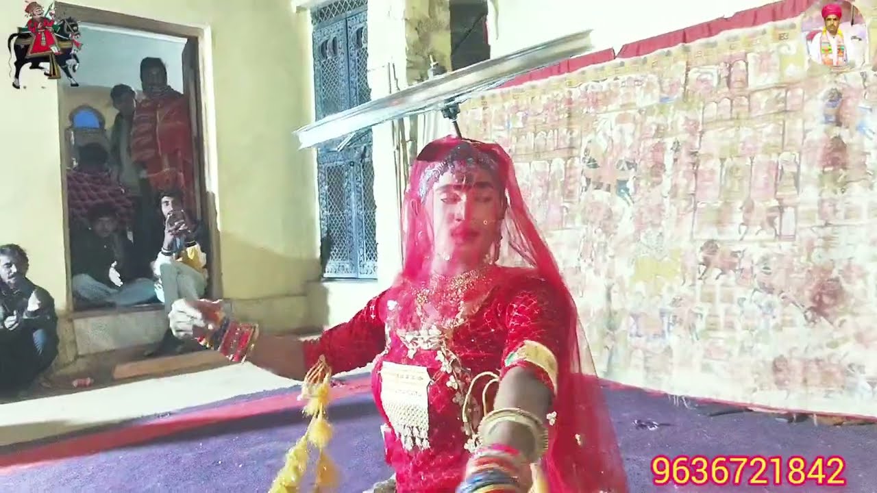 Ring Danch व्हील नृत्य पाबूजी की पड़ डांसर धरमेश और भोपा भेराराम और किशन 