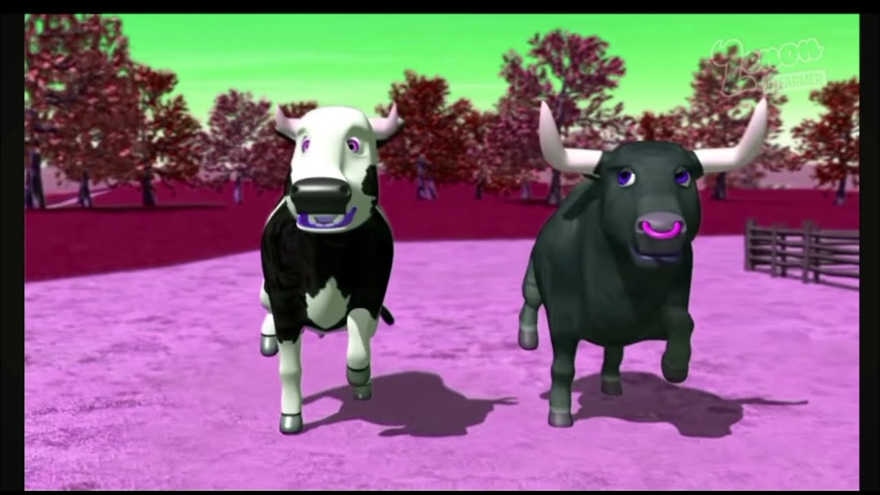 Mr.Bull, Mrs.Cow and Baby Cow are Dancing together//Sparta//Sponsored by Gamavision Csupo effects 