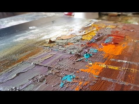 Abstract painting / Abstract landscape 09 / Acrylics with palette knife ...