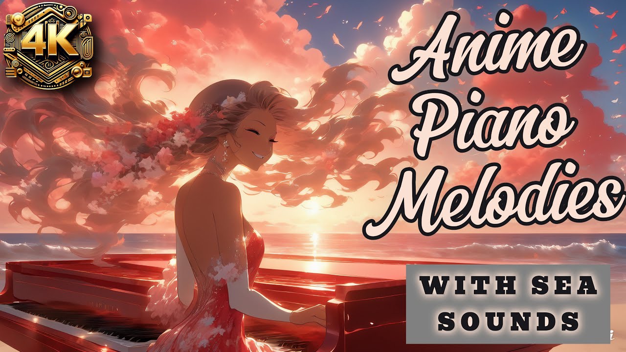 Enchanting Fusion: Serene Sea Sounds and Anime Piano Melodies in 4K