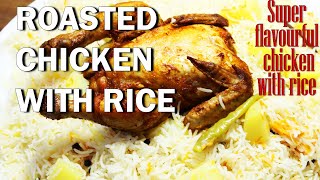 ROASTED CHICKEN WITH RICE || WHOLE CHICKEN RICE RECIPE || CHICKEN & RICE RECIPES || FULL CHICKEN FRY