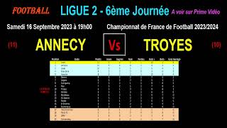 ANNECY - TROYES : match de football de la 6ème journée de Ligue 2 - Saison 2023/2024