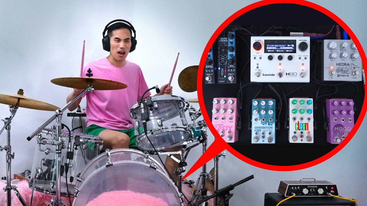 Guitar pedals on drums sounds ridiculous