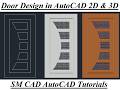 3D Door in AutoCAD | 3D Door design 1, Complete Tutorial for Beginners #autocad #3d #doors
