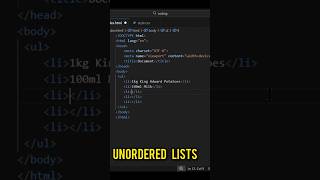 learn ul tag in html #techshorts