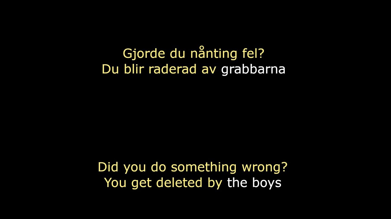 English/Swedish lyrics: Pa Pa  - Macky