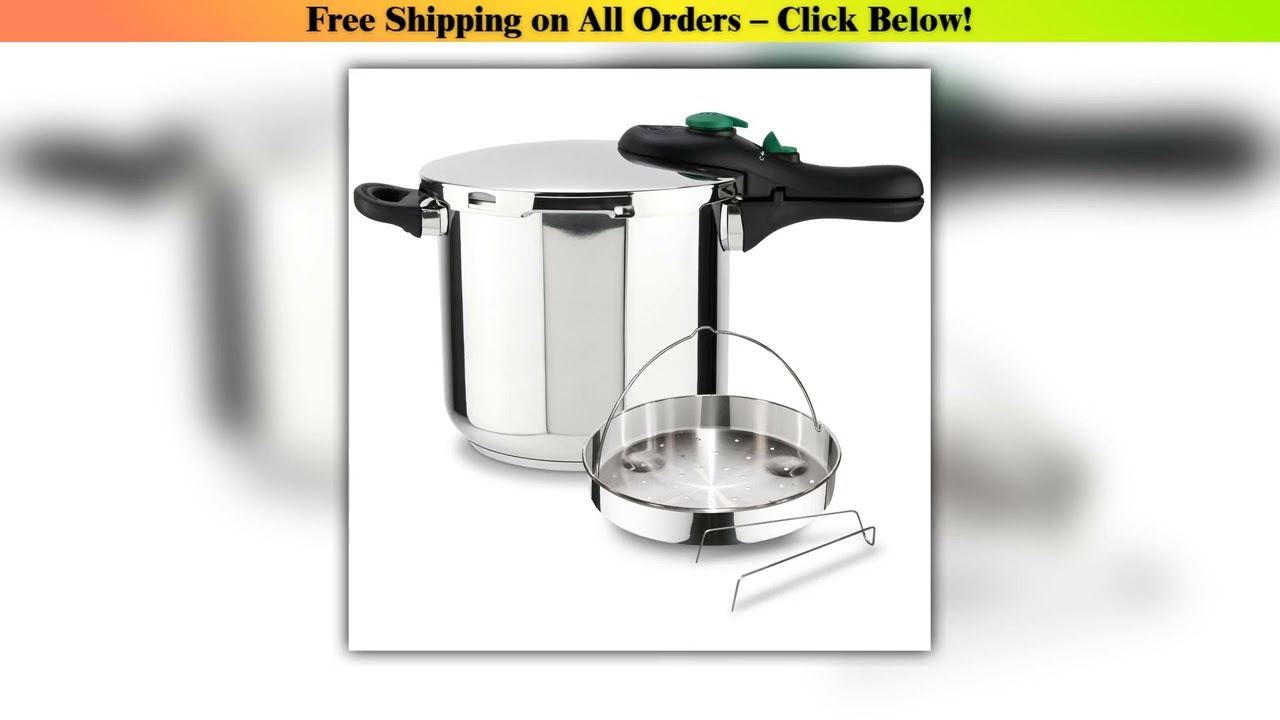 Magefesa DYNAMIC - Fast Cooking Pressure Cooker with Steam Rack, Stainless Steel 18/10, Energy