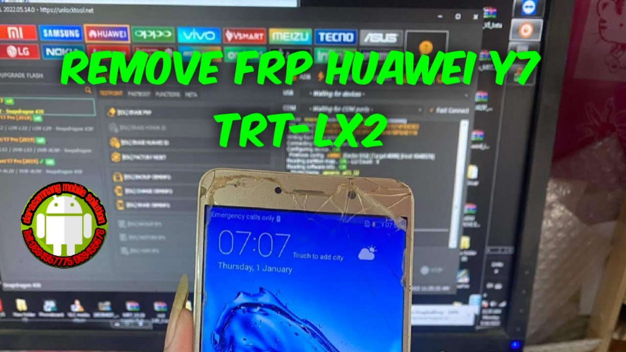 Frp Huawei Y7 TRT LX2 remove one click by unlock tool YouTube