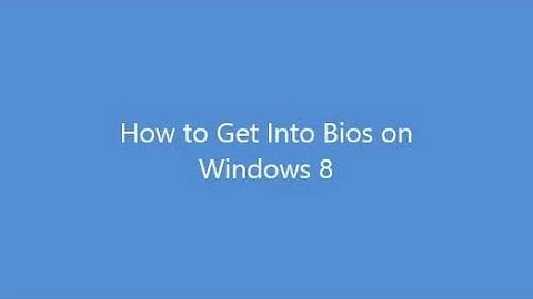 How to get into Bios / UEFI Settings Windows 8