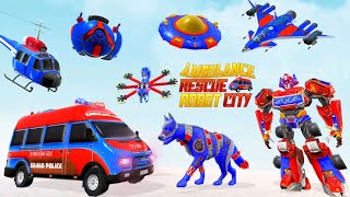 Robot Helikopter Berubah Jadi Ambulan Dan Motor | Flying Ambulance Robot Bike screenshot 3